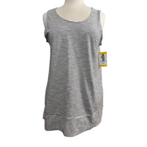 Women's Lands' End Tank Top M White Black NWT